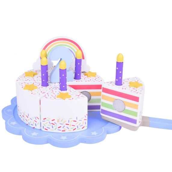 Fa szeletelhető torta Inlea4Fun WOODEN RAINBOW BIRTHDAY CAKE