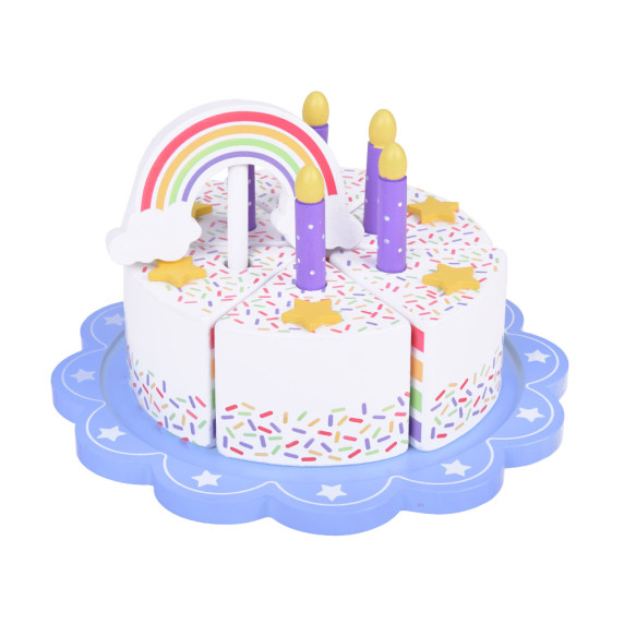 Fa szeletelhető torta Inlea4Fun WOODEN RAINBOW BIRTHDAY CAKE