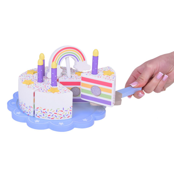 Fa szeletelhető torta Inlea4Fun WOODEN RAINBOW BIRTHDAY CAKE