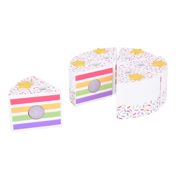 Fa szeletelhető torta Inlea4Fun WOODEN RAINBOW BIRTHDAY CAKE