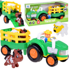 Tractor interactiv cu remorcă, fermier și animale - Inlea4Fun FARM SET - 