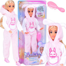 Játékbaba Anlily 30 cm rózsaszín kezeslábasban Inlea4Fun ANIMAL JUMPSUITS - 