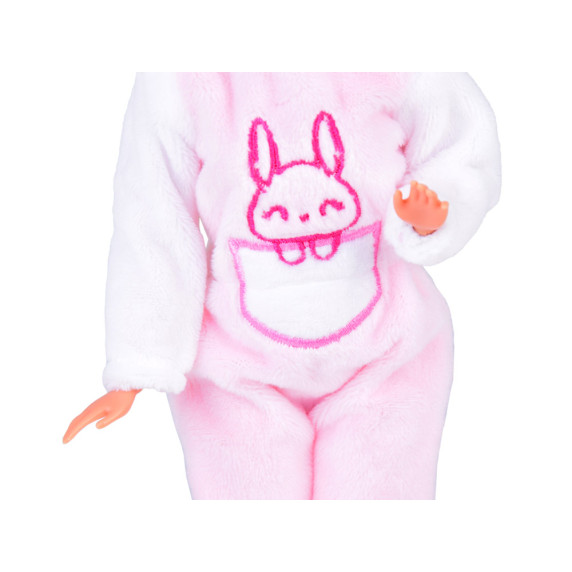 Játékbaba Anlily 30 cm rózsaszín kezeslábasban Inlea4Fun ANIMAL JUMPSUITS