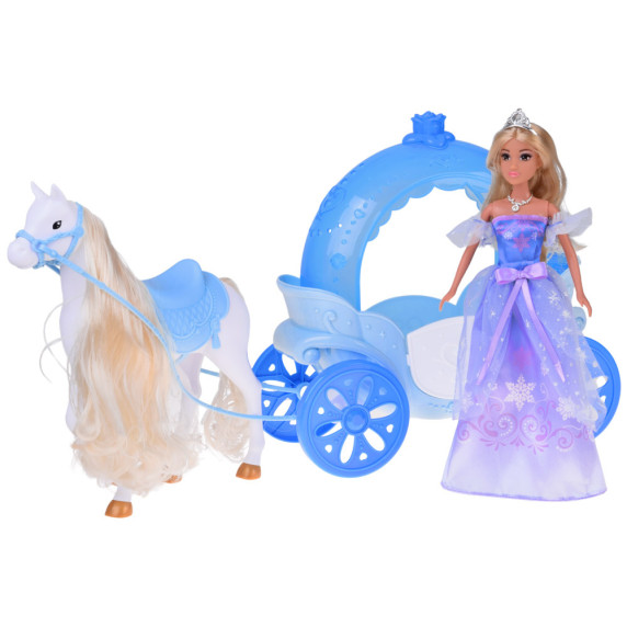 Hercegnő baba lóval és hintóval ANLILY COLLECTION Princess Carriage