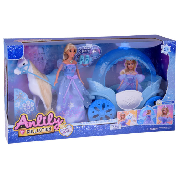 Hercegnő baba lóval és hintóval ANLILY COLLECTION Princess Carriage