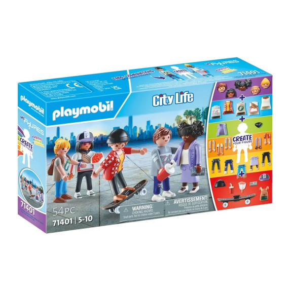 Figurák és kiegészítők építőkockákhoz 54 darabos Playmobil My Figures City Life 71401