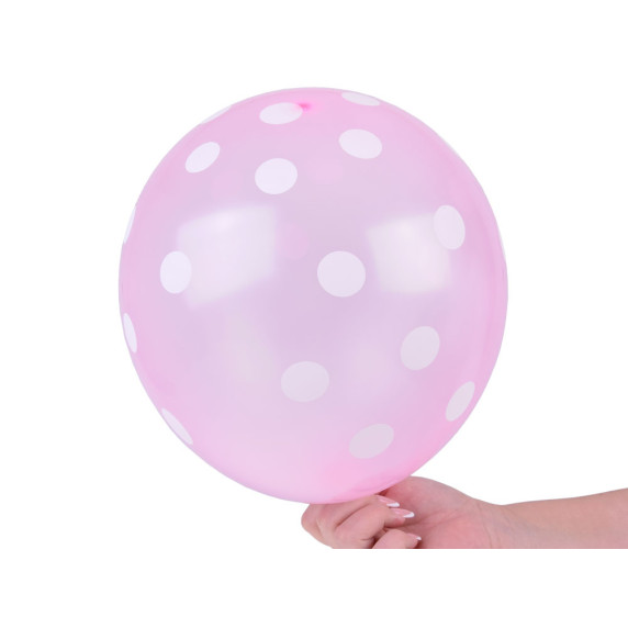 Farebné balóny s bielymi bodkami 100 kusov Inlea4Fun PARTY DECOR