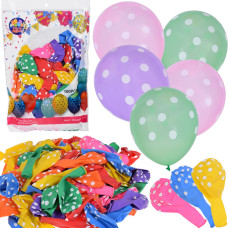 Farebné balóny s bielymi bodkami 100 kusov Inlea4Fun PARTY DECOR - 
