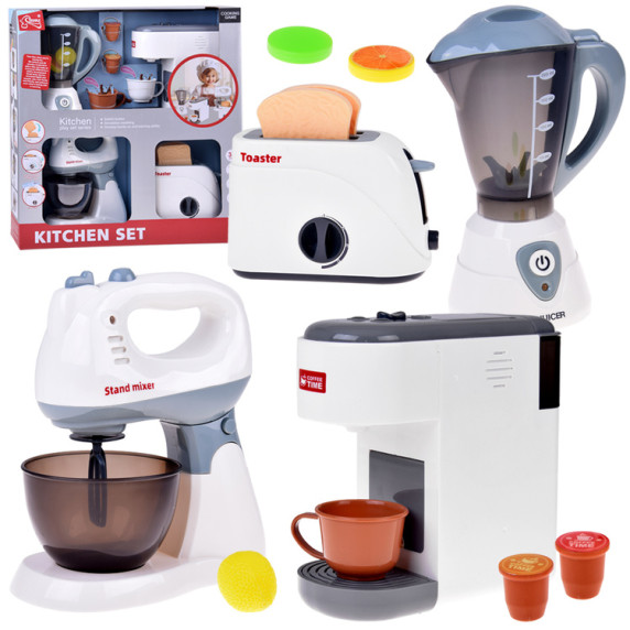 Súprava detských spotrebičov mixér, kuchynský robot, hriankovač, kávovar Inlea4Fun KITCHEN SET