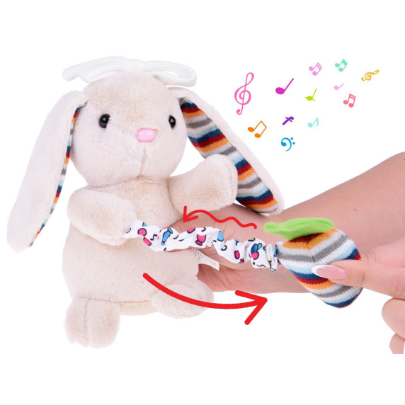 Iepuraș de pluș cu cutie muzicală Inlea4Fun BABY'S GOOD PARTNER