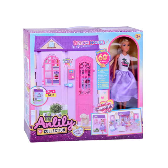 Casă pliabilă cu păpușă și accesorii – ANLILY COLLECTION Dream House