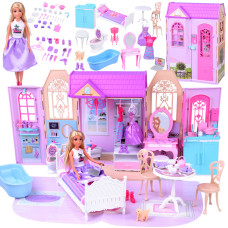 Casă pliabilă cu păpușă și accesorii – ANLILY COLLECTION Dream House - 