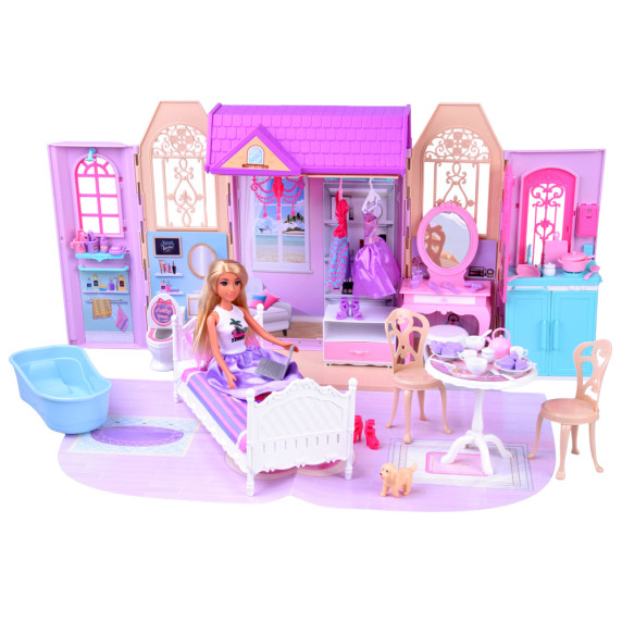 Casă pliabilă cu păpușă și accesorii – ANLILY COLLECTION Dream House