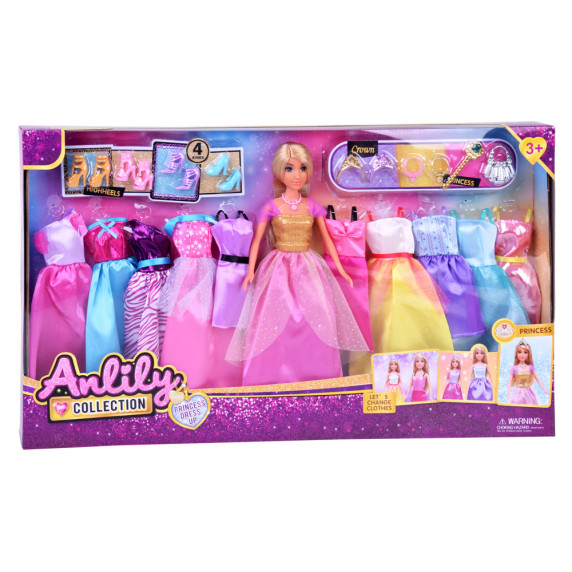 Păpușă prințesă Anlily cu 11 rochii și accesorii – PRINCESS DRESS UP