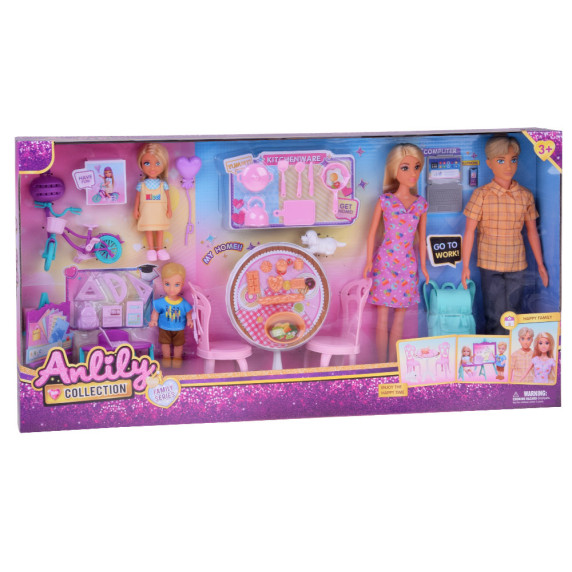 Nagy babakészlet kiegészítőkkel ANLILY COLLECTION Family Series