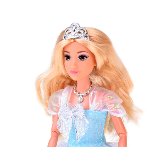 Hókirálynő játékbaba kék ruhában hópelyhekkel ANLILY PRINCESS DOLL