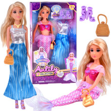 Păpușă Anlily 2 în 1 prințesă și sirenă cu accesorii - MERMAID SERIES - 