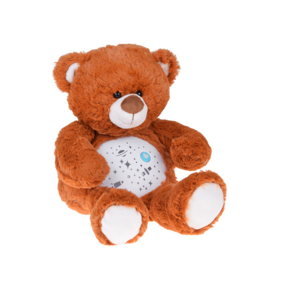 Plyšový hnedý medvedík s hviezdnym projektorom a melódiou BABY DOLL