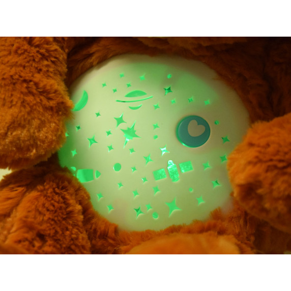 Plyšový hnedý medvedík s hviezdnym projektorom a melódiou BABY DOLL