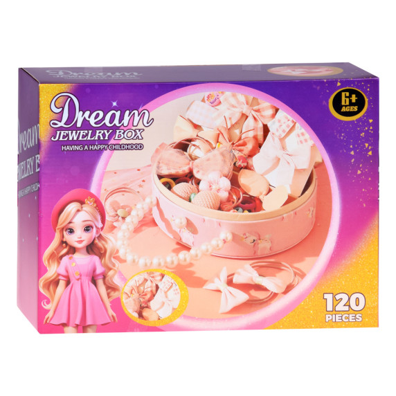 Šperkovnica z ekokože so zrkadlom a vlasovými doplnkami DREAM JEWELRY BOX