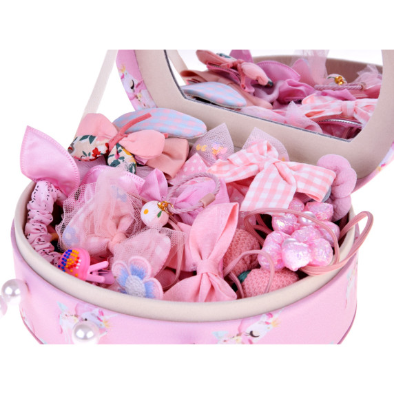 Šperkovnica z ekokože so zrkadlom a vlasovými doplnkami DREAM JEWELRY BOX