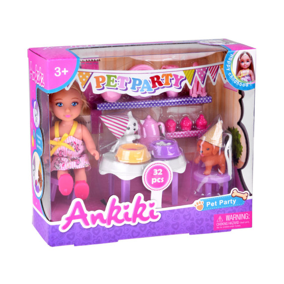 Păpușă Ankiki Pet Party cu animale de companie  - 32 buc  - ANKIKI PET PARTY