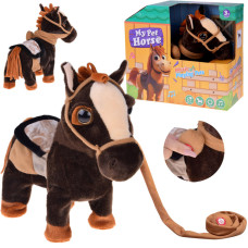 Interaktívny plyšový kôň MY PET HORSE - tmavohnedý - 