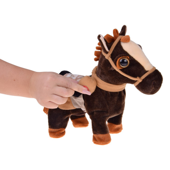 Interaktívny plyšový kôň MY PET HORSE - tmavohnedý