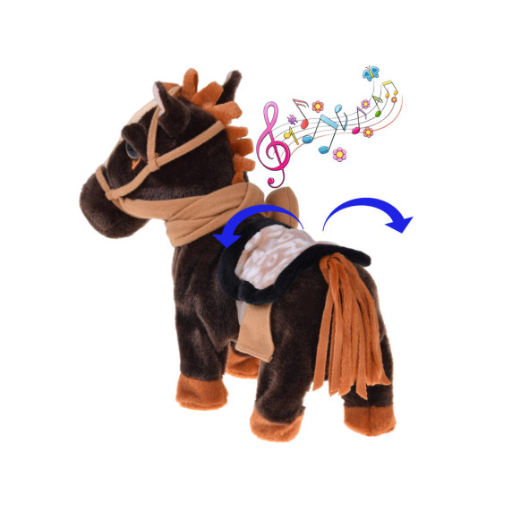 Interaktívny plyšový kôň MY PET HORSE - tmavohnedý