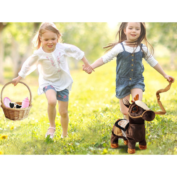 Interaktívny plyšový kôň MY PET HORSE - tmavohnedý