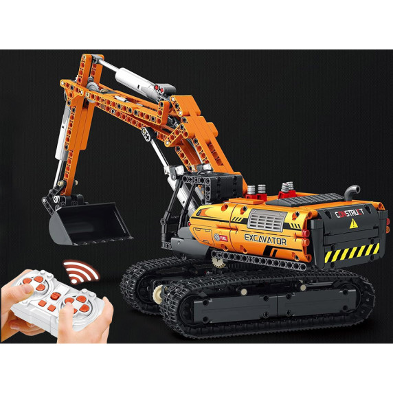EXCAVATOR cu telecomandă, set de construcție cu 1106 piese