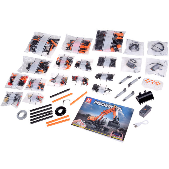 EXCAVATOR cu telecomandă, set de construcție cu 1106 piese