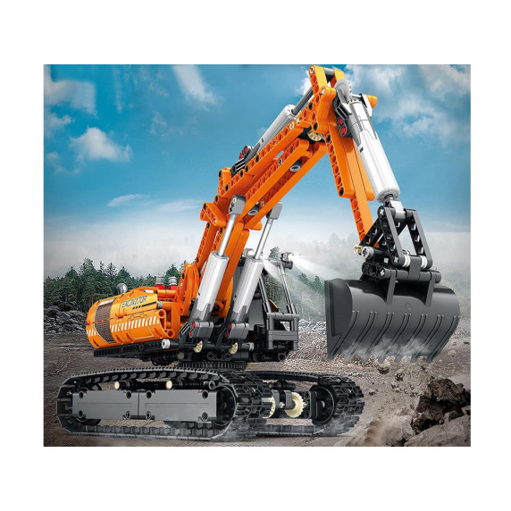 EXCAVATOR cu telecomandă, set de construcție cu 1106 piese