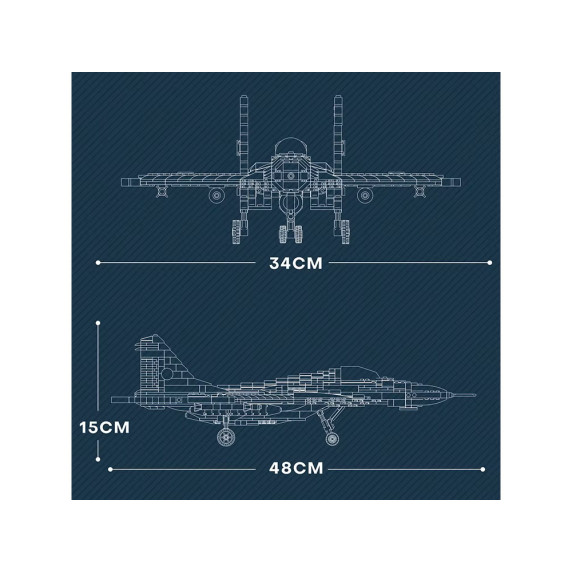 Set creativ de construcție pentru avion de vânătoare - MIG-29 1290 elemente