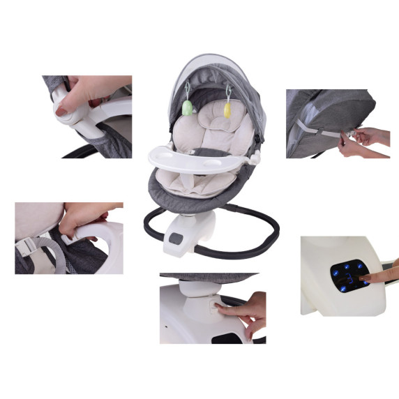 Baba hintafotel 3az1-ben szúnyoghálóval és távirányítóval Inlea4Fun BABY