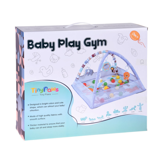 Színes oktató játszószőnyeg kerítéssel és labdákkal BABY PLAY GYM