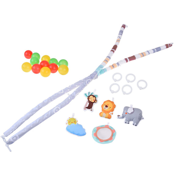 Színes oktató játszószőnyeg kerítéssel és labdákkal BABY PLAY GYM