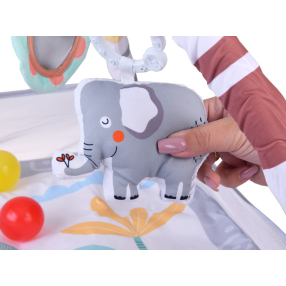 Színes oktató játszószőnyeg kerítéssel és labdákkal BABY PLAY GYM