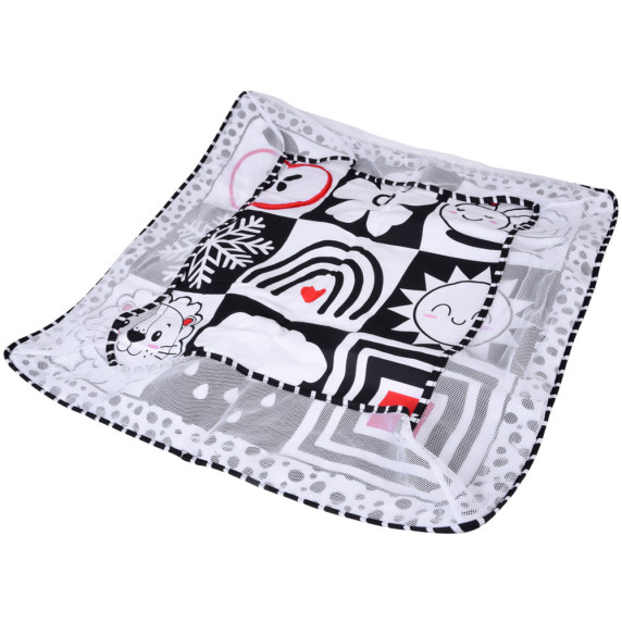 Kontrasztos oktató játszószőnyeg kerítéssel és labdákkal BABY PLAY GYM