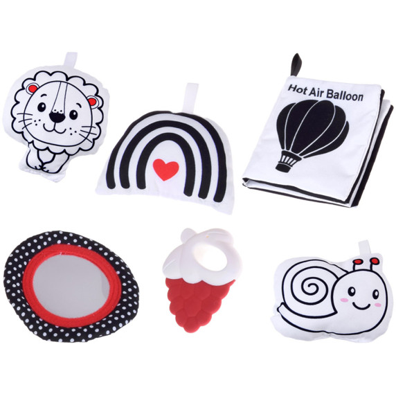 Kontrasztos oktató játszószőnyeg kerítéssel és labdákkal BABY PLAY GYM