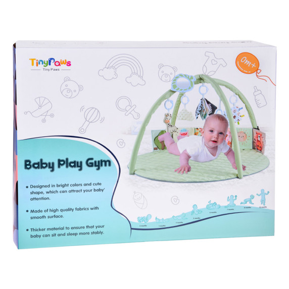 Oktató játszószőnyeg kontrasztos könyvvel BABY PLAY GYM - Bézs
