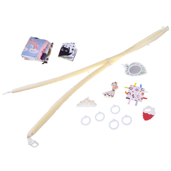 Oktató játszószőnyeg kontrasztos könyvvel BABY PLAY GYM - Bézs