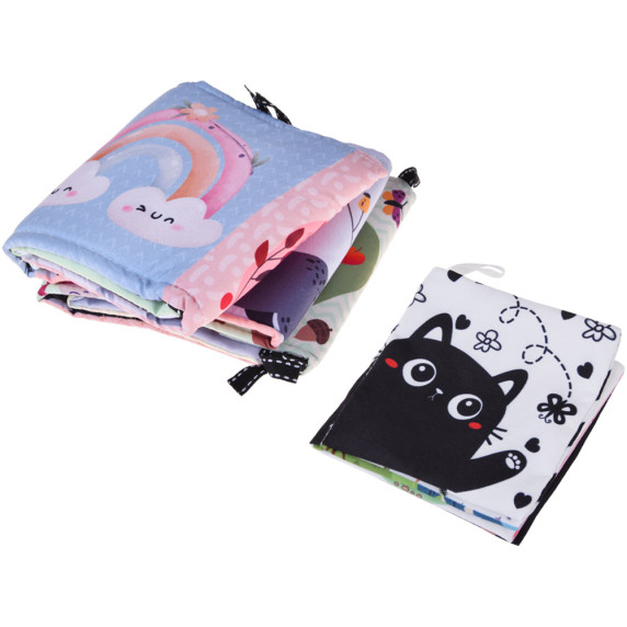 Oktató játszószőnyeg kontrasztos könyvvel BABY PLAY GYM - Bézs