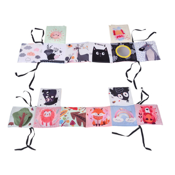 Oktató játszószőnyeg kontrasztos könyvvel BABY PLAY GYM - Bézs