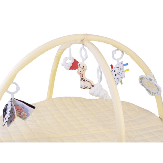 Oktató játszószőnyeg kontrasztos könyvvel BABY PLAY GYM - Bézs