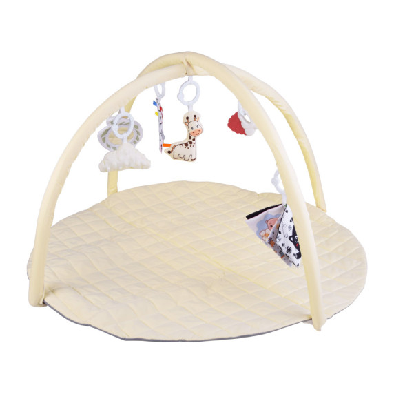 Oktató játszószőnyeg kontrasztos könyvvel BABY PLAY GYM - Bézs