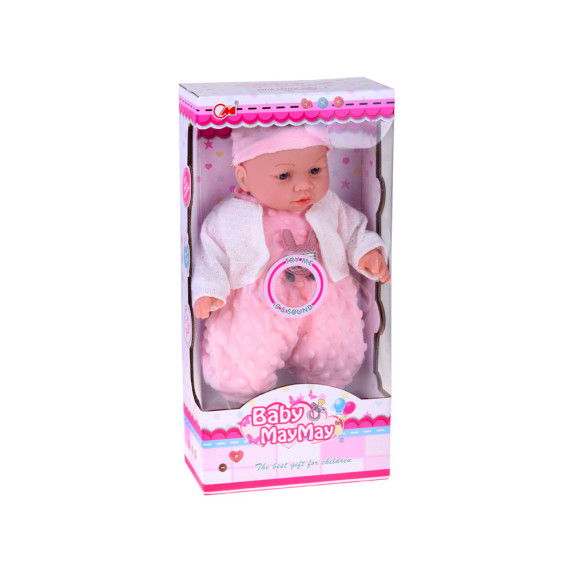 Păpușă interactivă în salopetă roz 40 cm – MAY MAY BABY