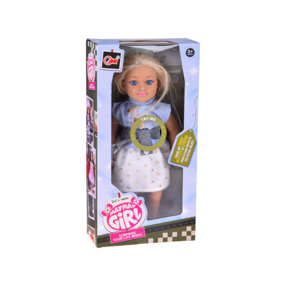 Elegáns baba hosszú szőke hajjal 48 cm MAYMAY GIRL
