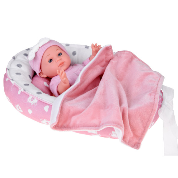 Păpușă bebeluș cu pătuț și accesori - LOVELY BABY