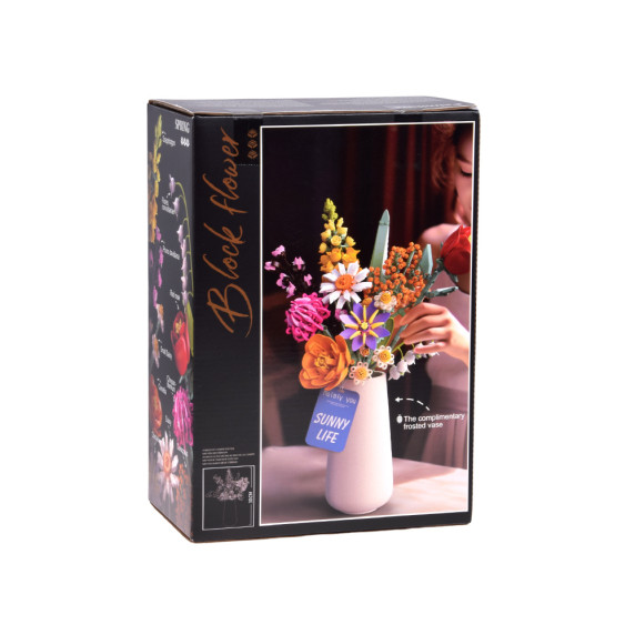 Kreatívna stavebnica Kytica kvetov vo váze 1070 dielikov BLOCK FLOWER